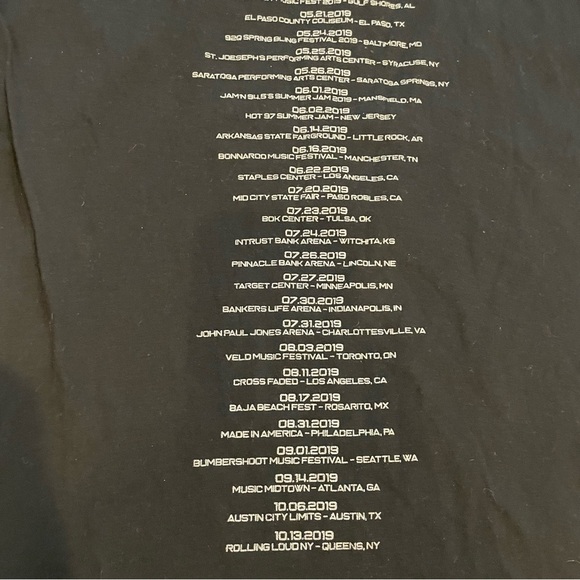 Cardi B Invasion of Privacy Tour T-Shirt Women’s Medium 2019 Black Dates on Back - Picture 7 of 9